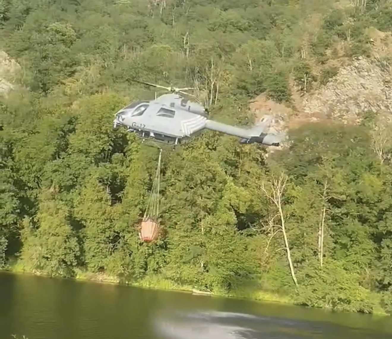 FEU DANS LE MASSIF FORESTIER À LA FRONTIÈRE BELGE