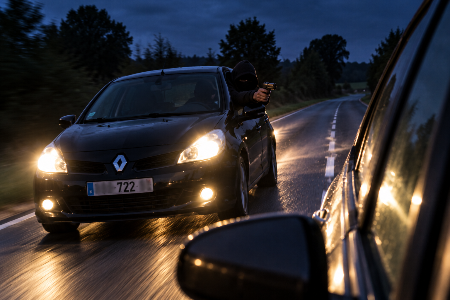 « IL A BRAQUÉ SON PISTOLET SUR MOI » : UN CONDUCTEUR PRIS EN CHASSE PAR UNE CLIO NOIRE